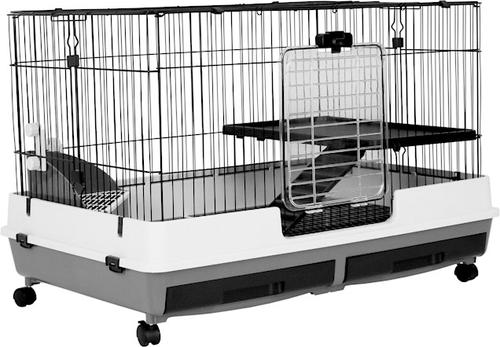 Show full view: A&E Cage Company 26-in Deluxe 2-Tier Small Animal Cage, Black slide 2 of 4