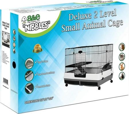 Show full view: A&E Cage Company 26-in Deluxe 2-Tier Small Animal Cage, Black slide 3 of 4