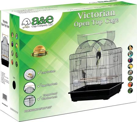 Show full view: A&E Cage Company 32-in Victorian Open Top Bird Cage, Black, Medium slide 4 of 4