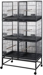 A&E Cage Company 6-Unit Breeder Bird Cage, Black