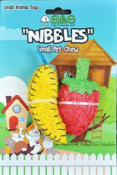 A&E Cage Company Banana & Strawberry Loofah Small Pet Toy