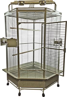 Show full view: A&E Cage Company Corner Play Top Bird Cage, Platinum, Large slide 1 of 4