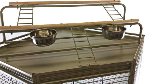 Show full view: A&E Cage Company Corner Play Top Bird Cage, Platinum, Large slide 3 of 4