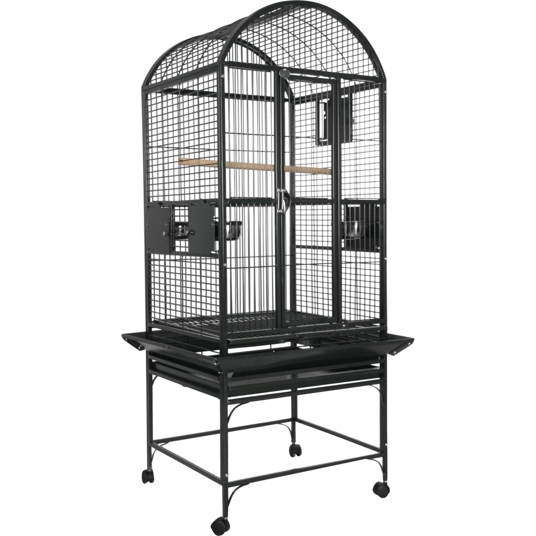 A&E Cage Company Dome Top Bird Cage, Black, Small