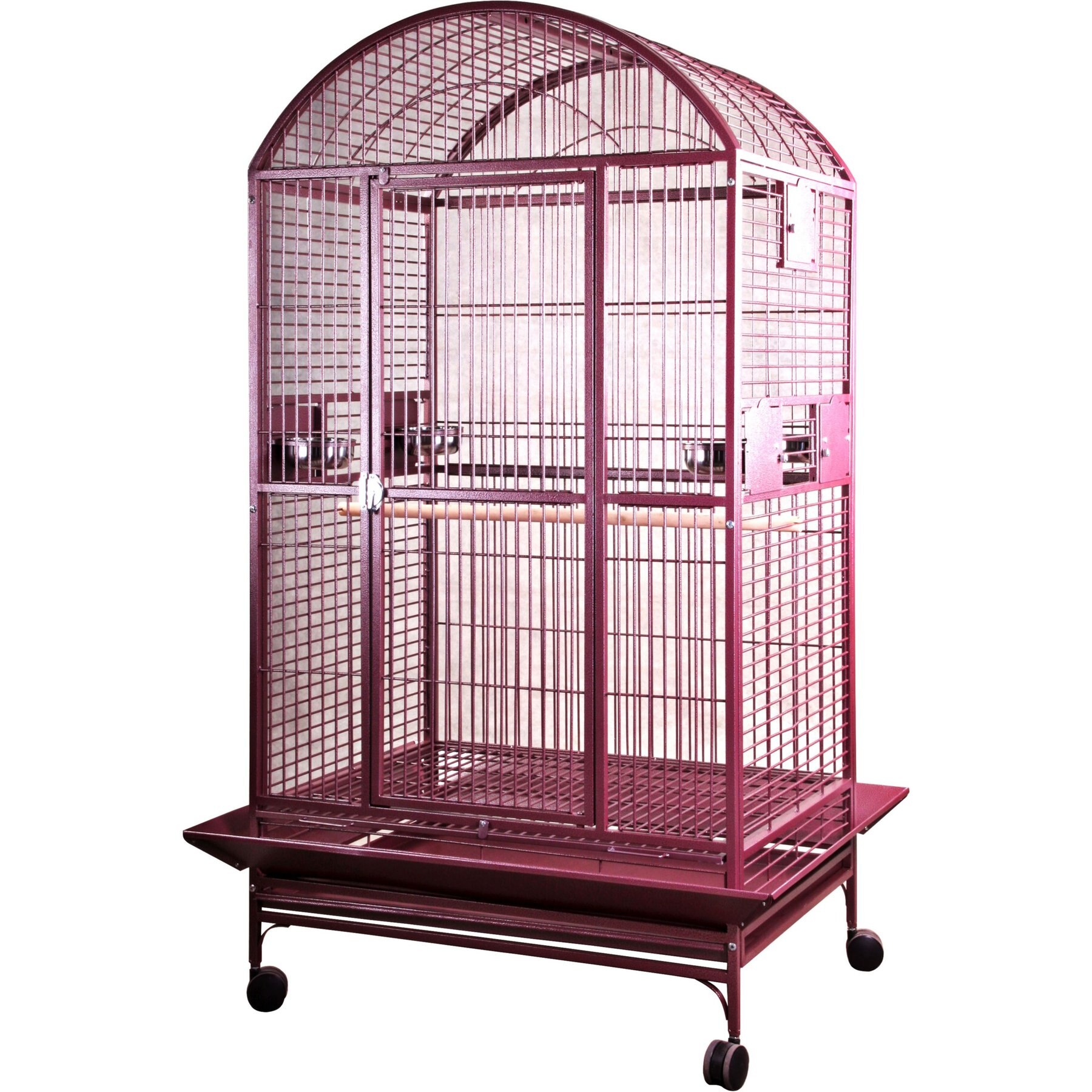 A&E Cage Company Dome Top Bird Cage, Burgundy, Medium