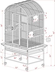 A&E Cage Company Dome Top Bird Cage, Burgundy, Medium slide 2 of 3