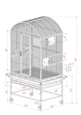 Show full view: A&E Cage Company Dome Top Bird Cage, Platinum, Medium slide 4 of 6