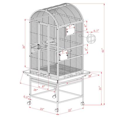 Show full view: A&E Cage Company Dome Top Bird Cage, Platinum, Small slide 5 of 7
