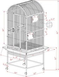 A&E Cage Company Dome Top Bird Cage, White, Small slide 2 of 3