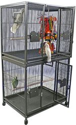 A&E Cage Company Double Stack Breeder Bird Cage, Black