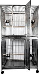 A&E Cage Company Double Stack Breeder Bird Cage, Platinum