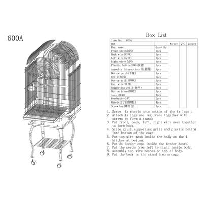 Show full view: A&E Cage Company Economy Dome Top Bird Cage, Platinum slide 4 of 5