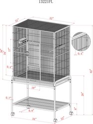A&E Cage Company Flight Bird Cage & Stand, Black slide 2 of 9