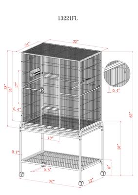 Show full view: A&E Cage Company Flight Bird Cage & Stand, Black slide 2 of 10