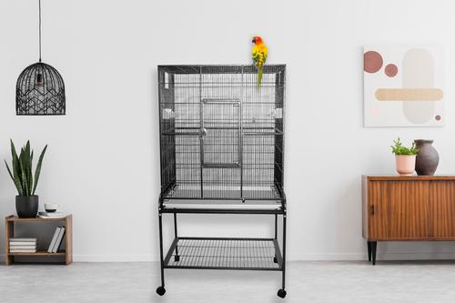 Show full view: A&E Cage Company Flight Bird Cage & Stand, White slide 3 of 4