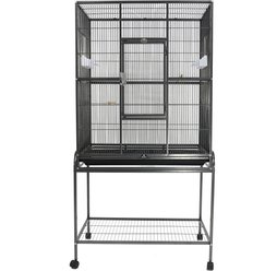 A&E Cage Company Flight Cage & Stand, 31 x 20-inches, Black