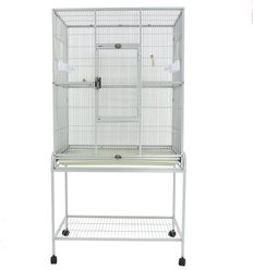 A&E Cage Company Flight Cage & Stand, 31 x 20-inches, Platinum