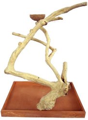A&E Cage Company Java Table Top Bird Stand, Tan, Medium