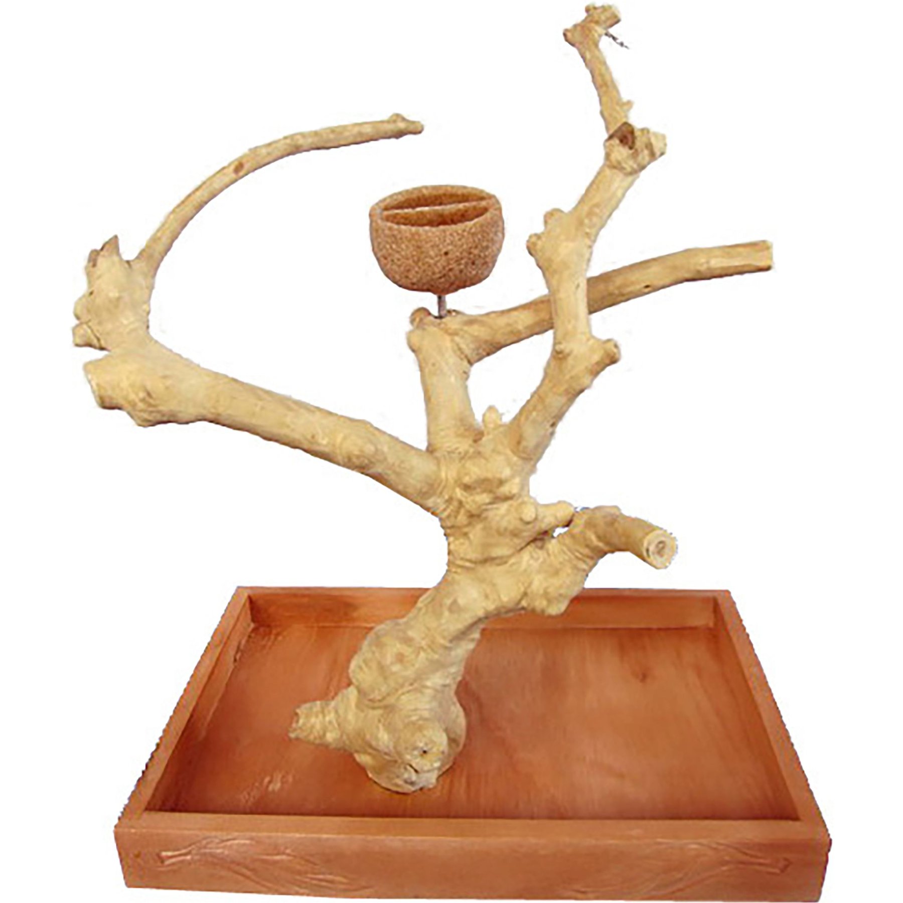 A&E Cage Company Java Table Top Bird Stand, Tan, Small