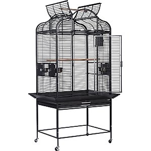 A&E Cage Company Majestic Series Bird Cage, Black, Medium: 32 x 23 x 68-in