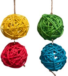 A&E Cage Company Nibbles Vine Ball on String Small Pet Toy