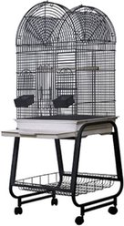 A&E Cage Company Open Top Dome Bird Cage & Removable Stand, Black