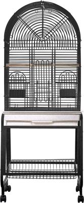 Show full view: A&E Cage Company Open Top Dome Bird Cage & Removable Stand, Black slide 2 of 10