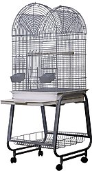 A&E Cage Company Open Top Dome Bird Cage & Removable Stand, Platinum