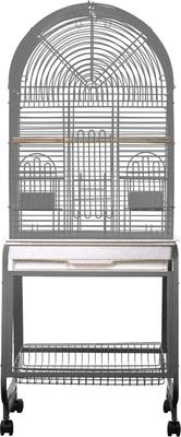 Show full view: A&E Cage Company Open Top Dome Bird Cage & Removable Stand, Platinum slide 2 of 5