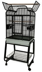 A&E Cage Company Open Victorian Top & Plastic Base, Black