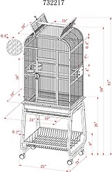 A&E Cage Company Play Top Bird Cage & Plastic Base, Black slide 2 of 6