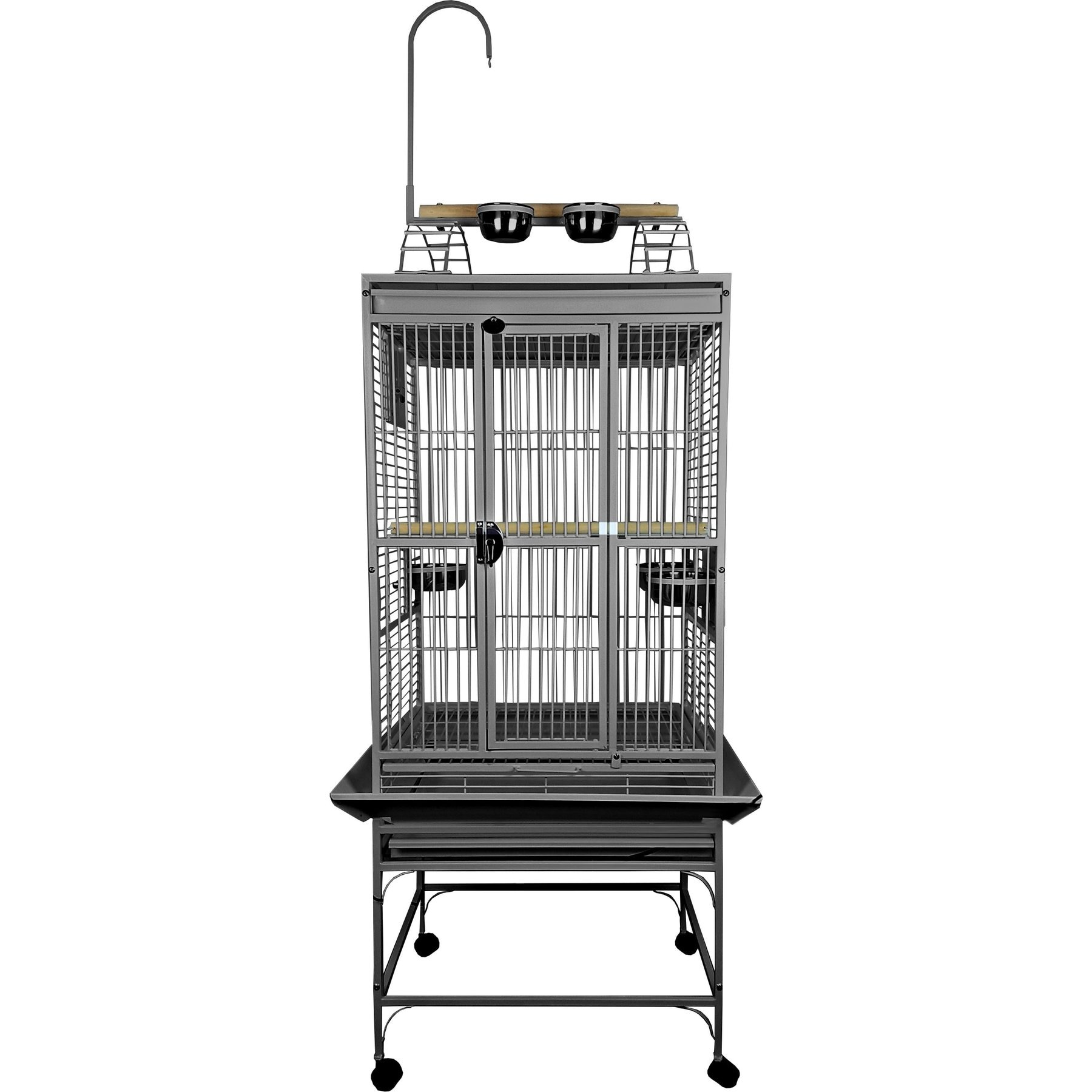 A&E Cage Company Play Top Bird Cage, Platinum, Small