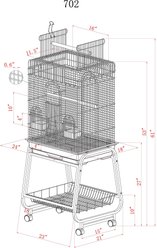 A&E Cage Company Play Top Bird Cage & Removable Stand, White slide 2 of 3