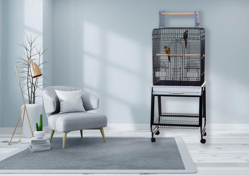 Show full view: A&E Cage Company Play Top Bird Cage & Removable Stand, White slide 3 of 4