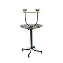 A&E Cage Company T-Bird Stand with Casters & Stainless Steel Dishes, Black