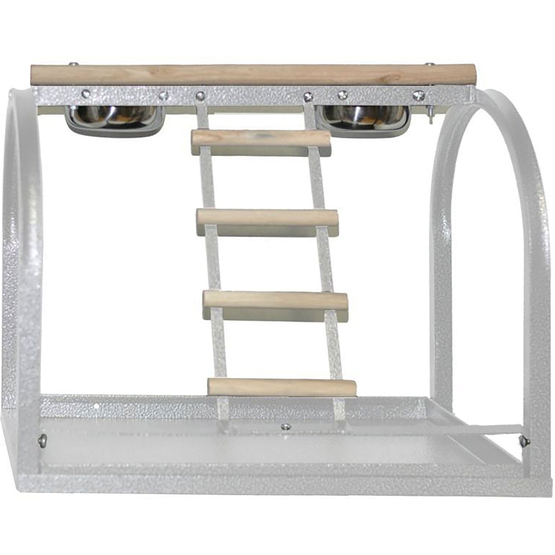 A&E Cage Company Table Bird Stand with Ladders & Cups, White