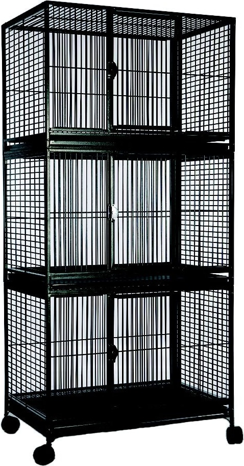 A&E CAGE COMPANY Triple Stack Bird Cage, Black, Medium - Chewy.com