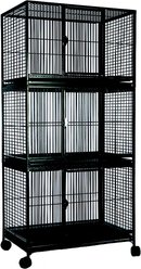 A&E Cage Company Triple Stack Bird Cage, Black, Medium