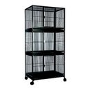 A&E Cage Company Triple Stack Bird Cage, Black, Medium