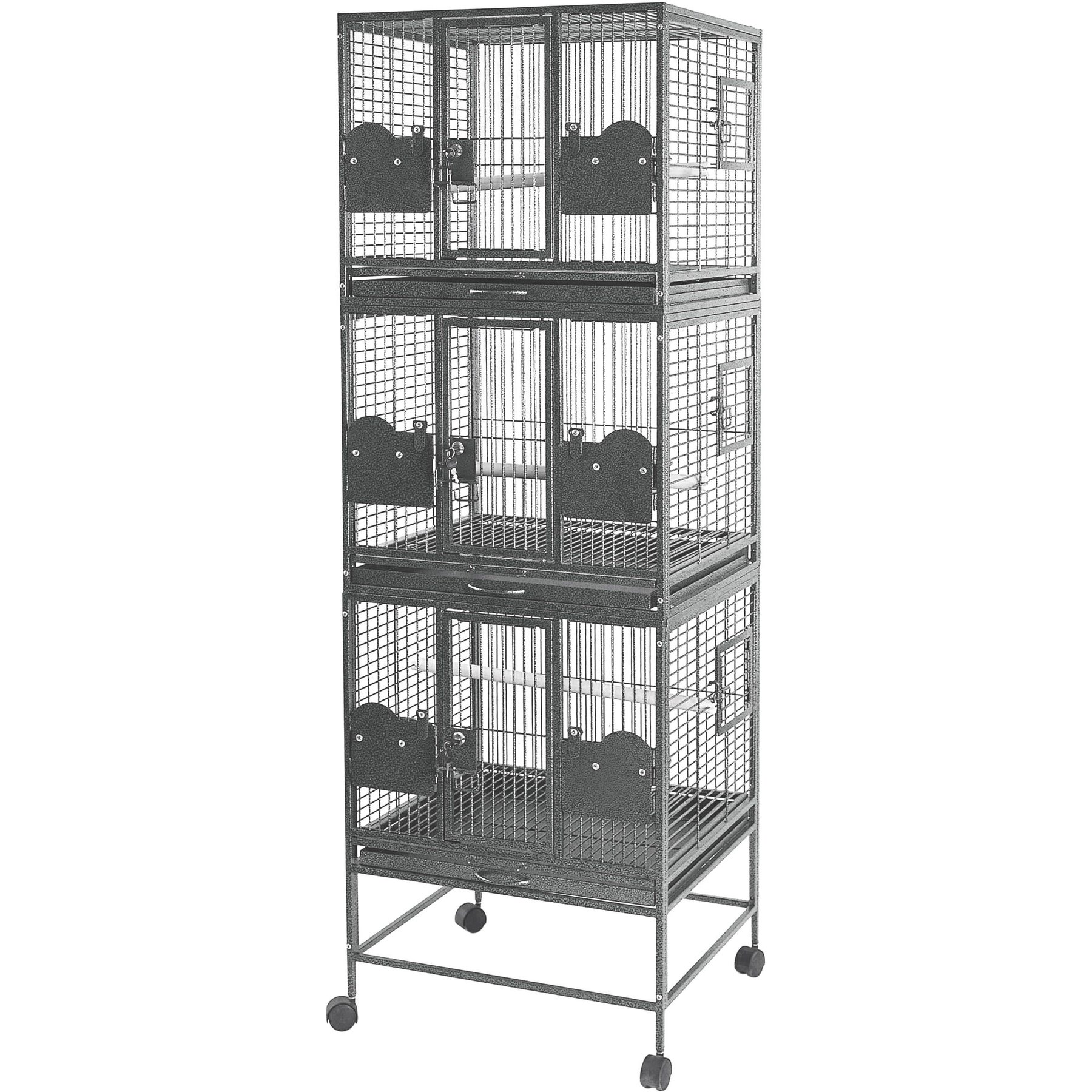 A&E Cage Company Triple Stack Bird Cage, Platinum, Small