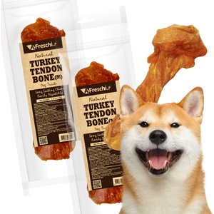 AFreschi Natural Turkey Tendon Bone Natural Dog Chew Treat, Medium, 2 count
