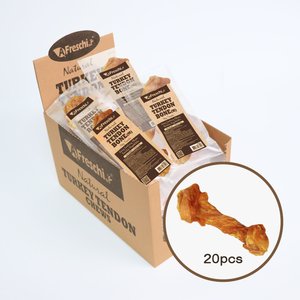 AFreschi Natural Turkey Tendon Bone Natural Dog Chew Treat, Medium, 20 count
