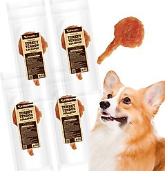 AFreschi Natural Turkey Tendon Lollipop Natural Dog Chew Treat, 4 count