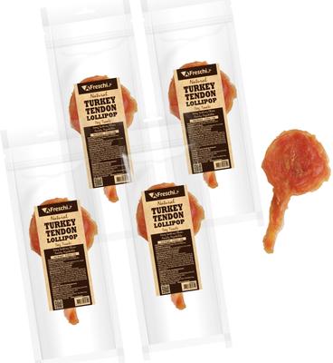 Show full view: AFreschi Natural Turkey Tendon Lollipop Natural Dog Chew Treat, 4 count slide 7 of 8