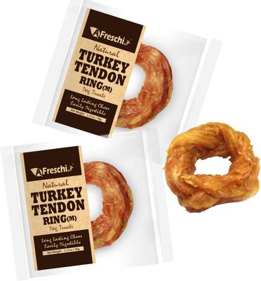 Show full view: AFreschi Natural Turkey Tendon Ring Natural Dog Chew Treat, Medium, 2 count slide 7 of 8