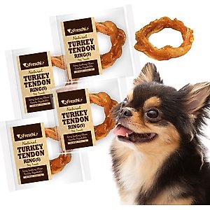 AFreschi Natural Turkey Tendon Ring Natural Dog Chew Treat, Small, 4 count
