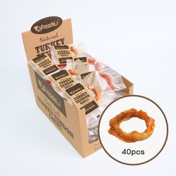 AFreschi Natural Turkey Tendon Ring Natural Dog Chew Treat, Small, 40 count