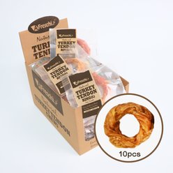 AFreschi Natural Turkey Tendon Ring Natural Dog Chew Treats, Large, 10 count