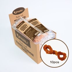 AFreschi Natural Turkey Tendon Rope Natural Dog Chew Treat, Large, 10 count