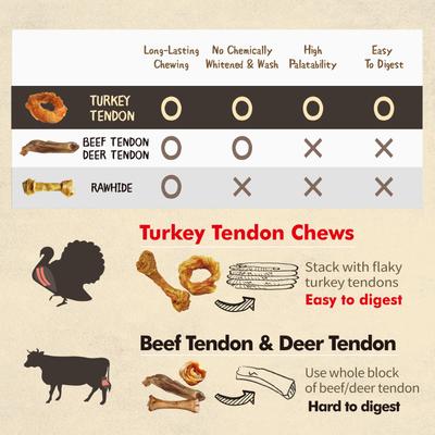 Show full view: AFreschi Natural Turkey Tendon Rope Natural Dog Chew Treat, Medium, 2 count slide 4 of 8